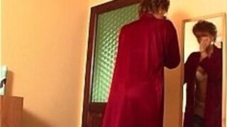 Redhead Grandma In Laced Stockings Fucks Young Dick