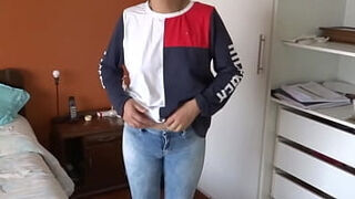 My Wife Masturbates In Front Of Her Best Friend's Son And Asks Him To Jerk Off And Cum On Her Hairy Pussy