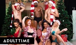 Adult Time - Insane Christmas Orgy! With Lauren Phillips, Kira Noir, Kenna James, And April Olsen