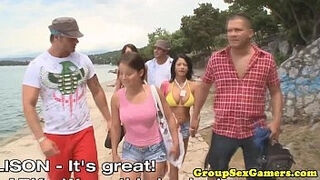 Beach Game Group Pussyfucking