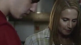 Step Mom And Step Son Behind Step Dad's Back