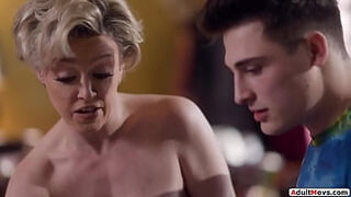 Stepson Tittyfucking Busty MILF Stepmom