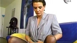 Granny With Piercing Sucks Cock