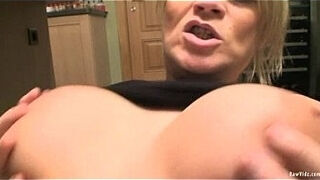 Skanky Blonde Milf And Two Dudes