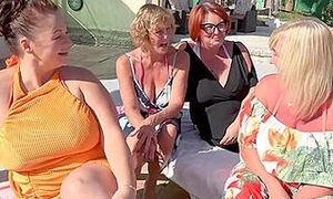Foursome Pool Party Of Only Mature And Really Horny Ladies