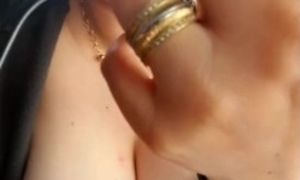 Step Mom Make Hard Step Son Cock While Sucking Her Finger In The Car Like A Slutty Bitch