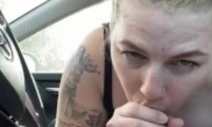 Quick Blowjob In Car With Blonde MILF