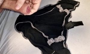 #5 Cumshot In Black Panty With White Lace