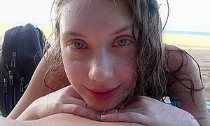 Elena Pees On The Beach And Sucks Your Cock Too With Elena Koshka
