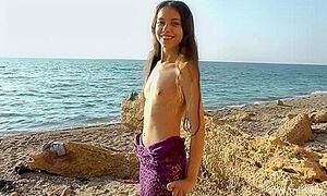 Hairy Girl Erika Is Outdoors At The Beach