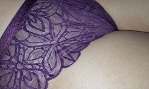 Playing With Her Pussy Bulge In Purple Panties