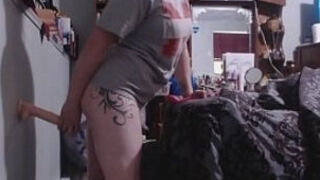 Badwife Plays With New Dildo